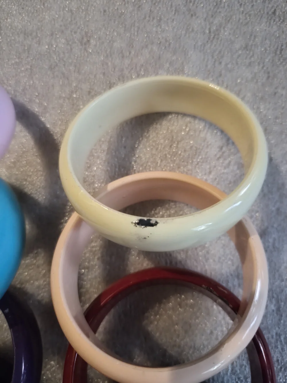 VTG 80's Assorted Color Resin Bangle Bracelet Set of 8 Women Accessories